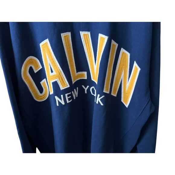 NWT Calvin Klein Varsity Sweatshirt Style Logo Relaxed Cobalt Blue Size 2X - Picture 3 of 6